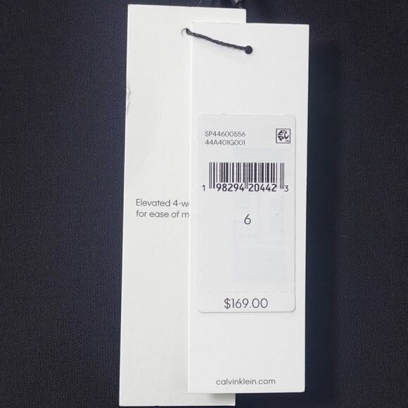 Calvin Klein Refined Stretch Cinched Blazer Women's Black Beauty - Size 6 - Picture 10 of 11